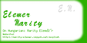 elemer marity business card